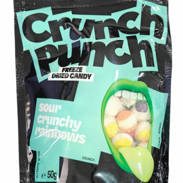 CRUNCH PUNCH FREEZE DRIED CANDY SOUR CRUNCHY RAINBOWS 50GR