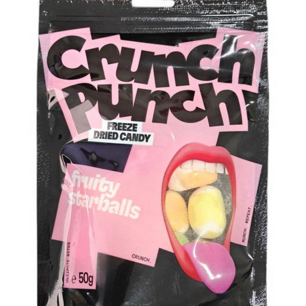 CRUNCH PUNCH FREEZE DRIED CANDY FRUITY STARBALLS 50GR