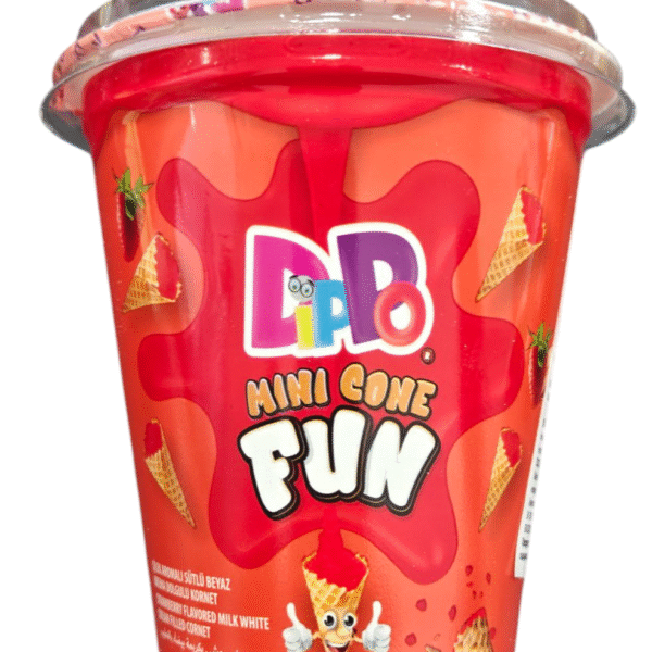 DIPPO MINI CONE FUN STRAWBERRY FILLED 100GR
