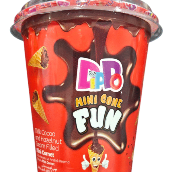 DIPPO MINI CONE FUN COCOA AND HAZELNUT FILLED 100GR