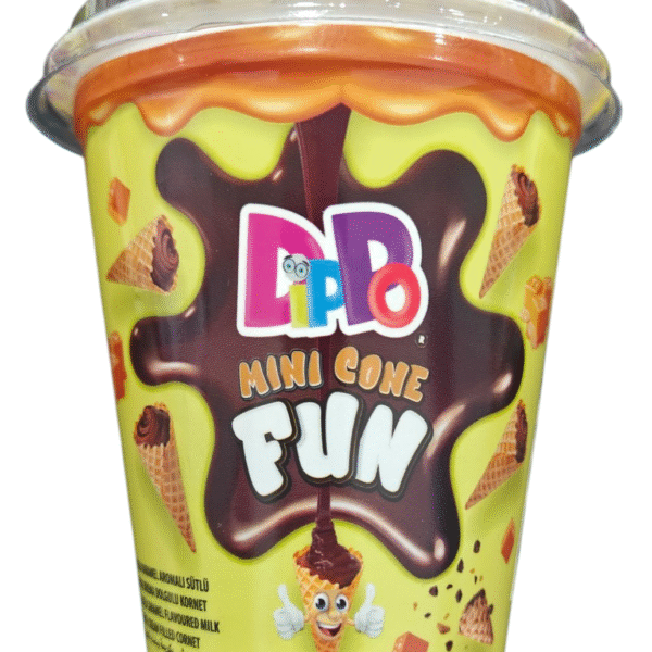 DIPPO MINI CONE FUN SALTED CARAMEL FLAVOURED CREAM FILLED 100GR